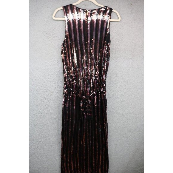 Michael Kors Allover Sequins Jumpsuit-Size Small-Pockets-Evening-Party-Belted - Picture 9 of 13